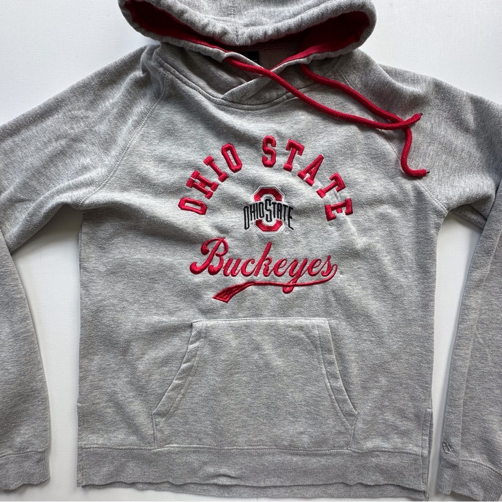Colosseum Red & Gray Women's Ohio State Buckeyes Logo Hoodie Women’s Small